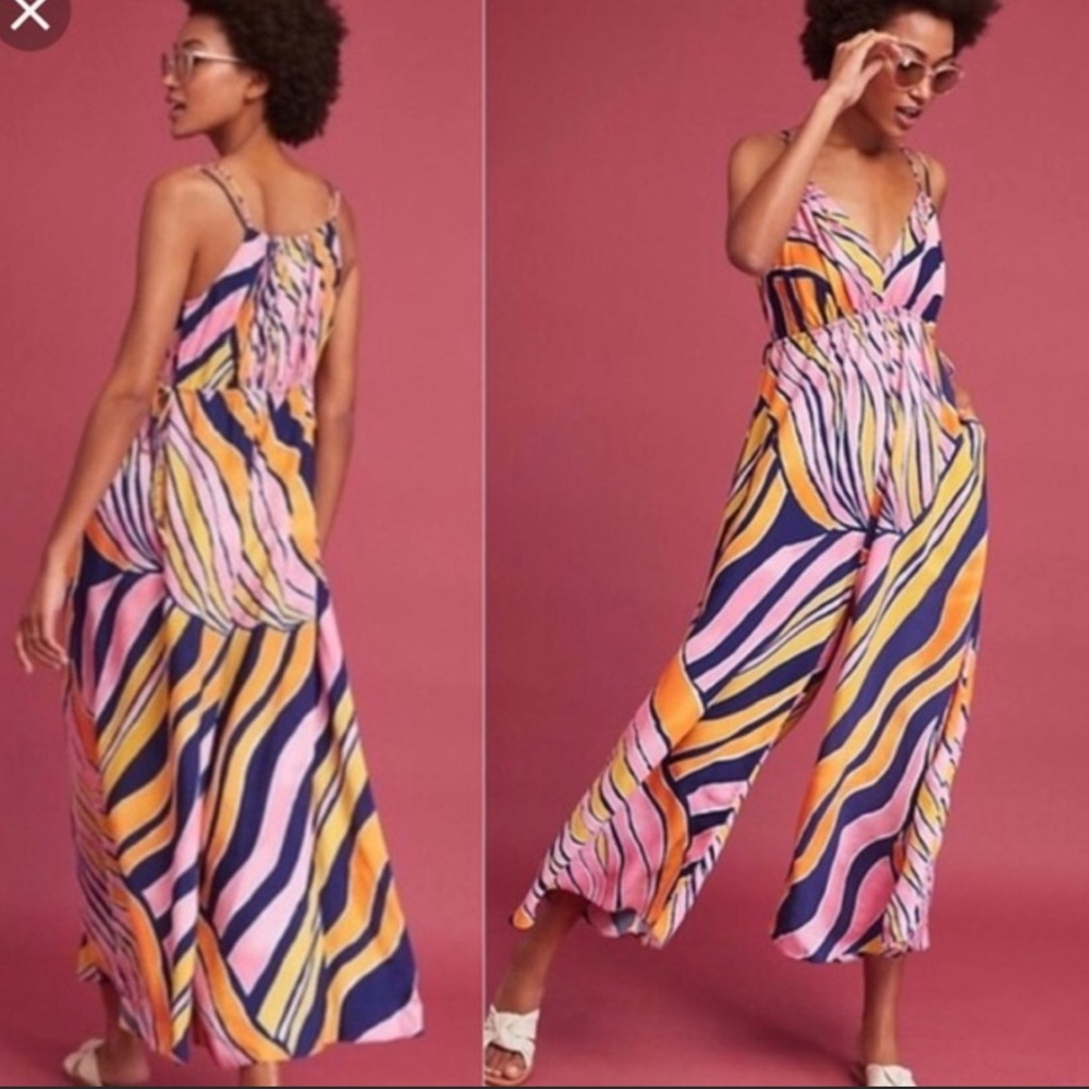 Anthropologie MAEVE Pink Orange Jumpsuit 4 Summer